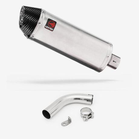 Lextek RP2 Gloss S/Steel Oval Exhaust 300mm with Link Pipe for Honda CB1000R (08-17)