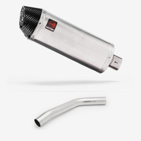 Lextek RP2 Gloss S/Steel Oval Exhaust 300mm with Link Pipe for Triumph Tiger 800 (10-19)