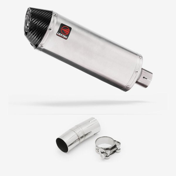 Lextek RP2 Gloss S/Steel Oval Exhaust 300mm with Link Pipe for Honda CRF1000 Africa Twin (16-19)