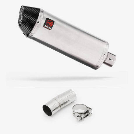 Lextek RP2 Gloss S/Steel Oval Exhaust 300mm with Link Pipe for Honda CRF1000 Africa Twin (16-19)
