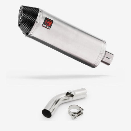 Lextek RP2 Gloss S/Steel Oval Exhaust 300mm with Link Pipe for Honda VFR800 X Crossrunner (11-14)