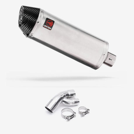 Lextek RP2 Gloss S/Steel Oval Exhaust 300mm with Link Pipe for BMW S1000 XR (15-19)