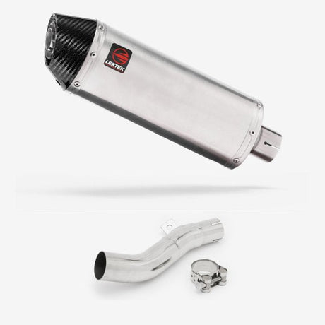 Lextek RP2 Gloss S/Steel Oval Exhaust 300mm with Link Pipe for Honda CB500 F/X (13-20)