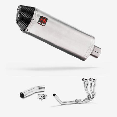 Lextek RP2 Gloss S/Steel Oval Exhaust System 300mm for Suzuki GSXR 600/750 (11>)
