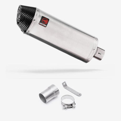 Lextek RP2 Gloss S/Steel Oval Exhaust 300mm with Link Pipe for Ducati Multistrada 1200 (15-17)