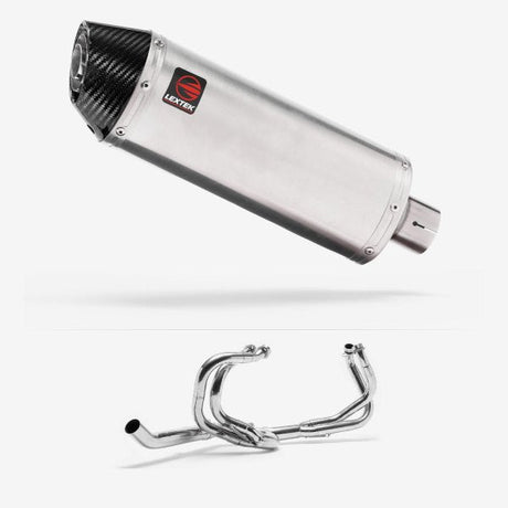 Lextek RP2 Gloss S/Steel Oval Exhaust System 300mm for Honda VFR 800 (97-01)