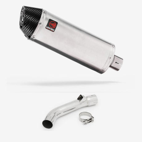 Lextek RP2 Gloss S/Steel Oval Exhaust 300mm with Link Pipe for Honda VFR 800 (97-01)
