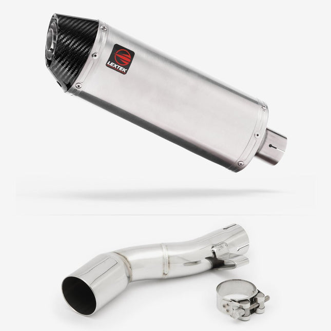 Lextek Brushed Stainless Steel RP2 300mm Exhaust with Link Pipe