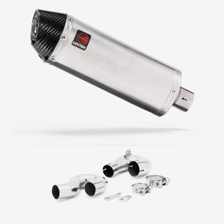 Lextek RP2 Gloss S/Steel Oval Exhaust 300mm with Link Pipe for Honda CBR1000RR Fireblade (14-16)