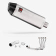 Lextek RP2 Gloss S/Steel Oval Exhaust 300mm with Link Pipe for Suzuki GSX-S 1000 F (15-20)