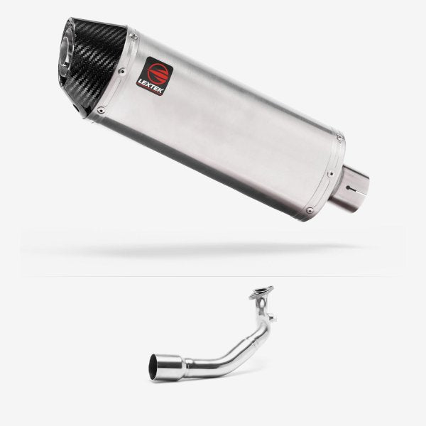 Lextek RP2 Gloss S/Steel Oval Exhaust System 300mm for Lexmoto Milano 125