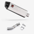 Lextek RP2 Gloss S/Steel Oval Exhaust 300mm with Link Pipe for Triumph Street Triple 765 (17-23)