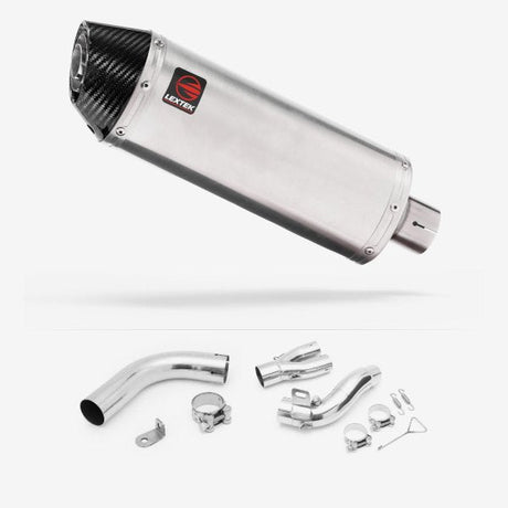 Lextek RP2 Gloss S/Steel Oval Exhaust 300mm with De-Cat Link Pipe for Honda CB1000R (08-17)