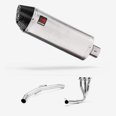 Lextek RP2 Gloss S/Steel Oval Exhaust System 300mm for Triumph Explorer 1200 (12-18)