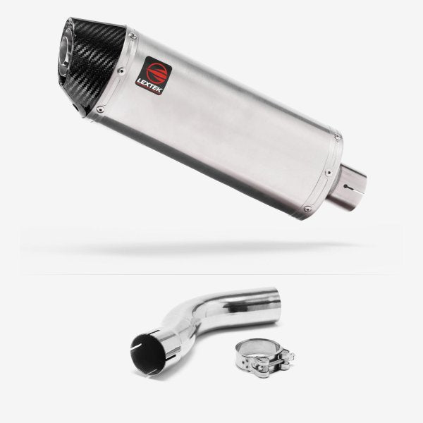 Lextek RP2 Gloss S/Steel Oval Exhaust 300mm with Link Pipe for Triumph Sprint ST 995i (98-04)