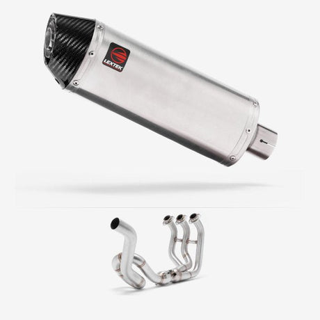 Lextek RP2 Gloss S/Steel Oval Exhaust System 300mm High Level for Yamaha MT-09 Tracer (14-20)