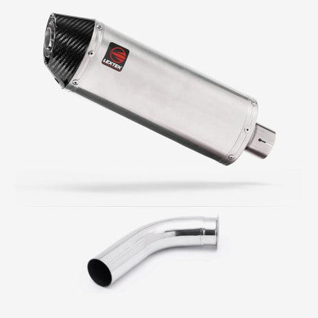 Lextek RP2 Gloss S/Steel Oval Exhaust 300mm with Link Pipe