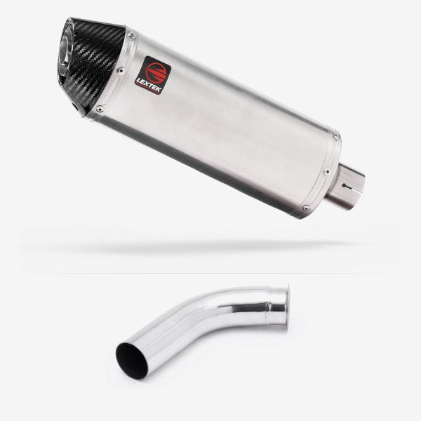 Lextek RP2 Gloss S/Steel Oval Exhaust 300mm with Link Pipe