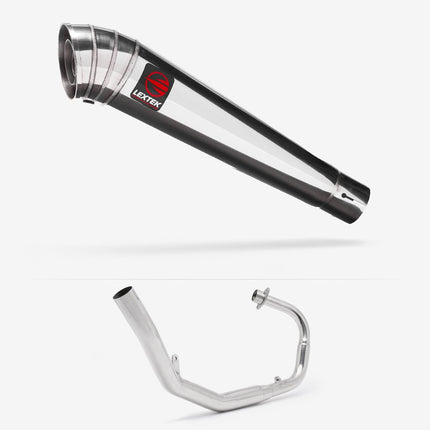 Lextek Polished Stainless Steel MP4 300mm Exhaust System for Lexmoto LXR 125