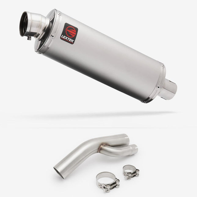 Lextek Matt Stainless Steel OP1 350mm Exhaust with Link Pipe for BMW S1000 RR (17-18)