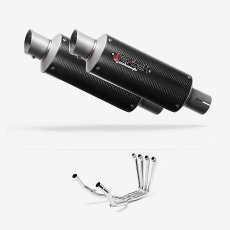 Lextek GP8C Carbon Fibre GP Stubby Exhaust System 240mm for Yamaha FJR1300 (01-19)