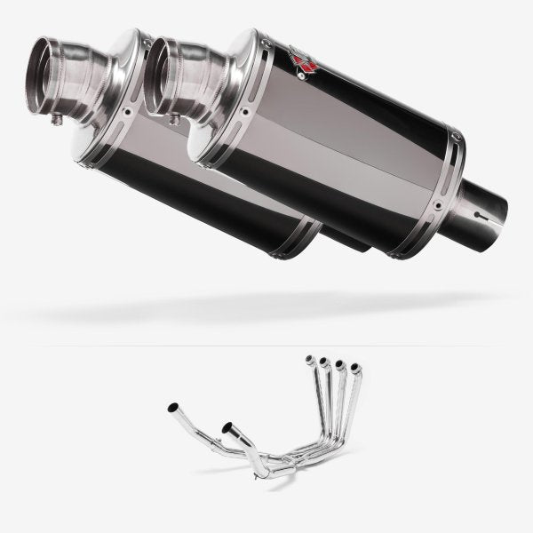 Lextek OP15 Dark Tint Stainless Exhaust System 200mm for Yamaha FJR1300 (01-19)