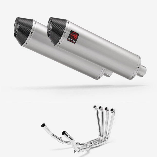 Lextek Brushed Stainless Steel RP1 400mm Exhaust System for Yamaha FJR1300 (01-19)