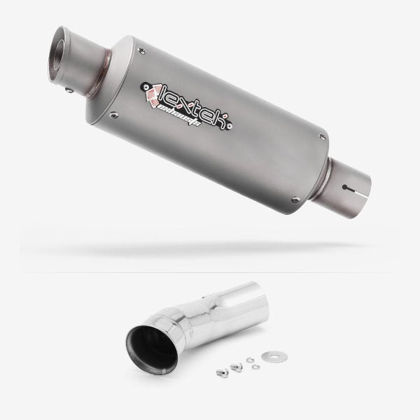 Lextek GP1 Matt S/Steel GP Stubby Exhaust 240mm with Link Pipe for KTM 790 Duke (18-21)