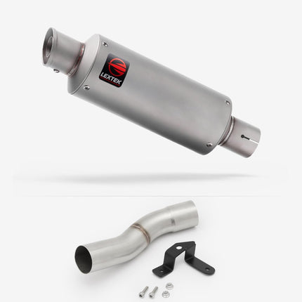 Lextek Matt Stainless Steel GP1 240mm Exhaust with Low Level Link Pipe