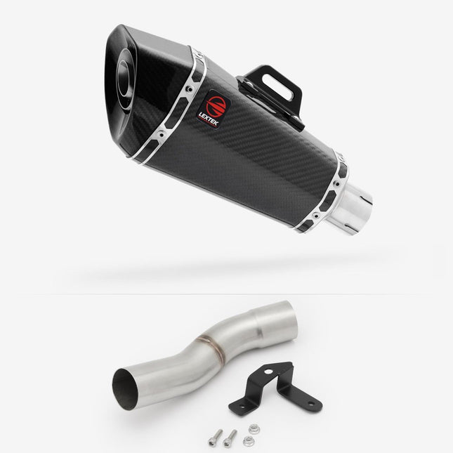 Lextek Carbon Fibre XP8C 210mm Exhaust with Low Level Link Pipe for Ducati Scrambler 1100 (18-20)