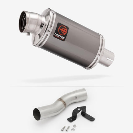 Lextek Smoked Stainless Steel OP15 200mm Exhaust with Low Level Link Pipe