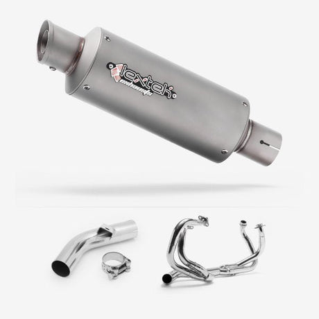 Lextek GP1 Matt S/Steel GP Stubby Exhaust System 240mm for Honda VFR800 X Crossrunner (11-14)