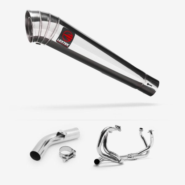 Lextek MP4 S/Steel Megaphone Exhaust System 300mm for Honda VFR800 X Crossrunner (11-14)