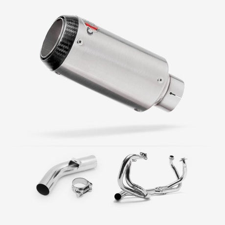 Lextek CP1 Matt S/Steel Carbon Tip Exhaust System 150mm for Honda VFR800 X Crossrunner (11-14)