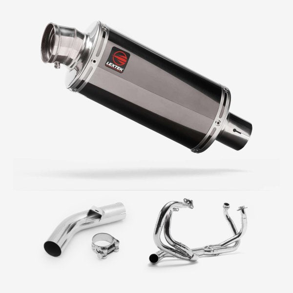 Lextek OP16 Dark Tint Stainless Exhaust System 250mm for Honda VFR800 X Crossrunner (11-14)