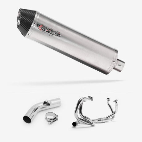 Lextek RP1 Gloss S/Steel Oval Exhaust System 400mm for Honda VFR800 X Crossrunner (11-14)