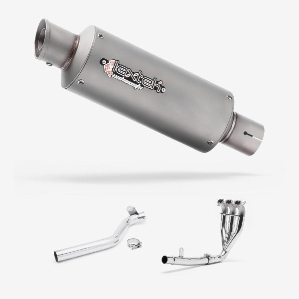 Lextek GP1 Matt S/Steel GP Stubby Exhaust System 240mm for Triumph Tiger 1050 Sport (13-20)