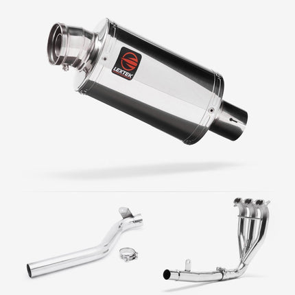 Lextek Polished Stainless Steel OP4 200mm Exhaust System for Triumph Tiger 1050 Sport (13-21)
