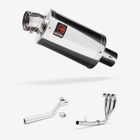 Lextek OP4 Polished S/Steel Exhaust System 200mm for Triumph Tiger 1050 Sport (13-20)