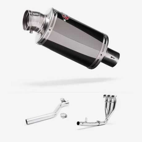 Lextek OP15 Dark Tint Stainless Exhaust System 200mm for Triumph Tiger 1050 Sport (13-20)