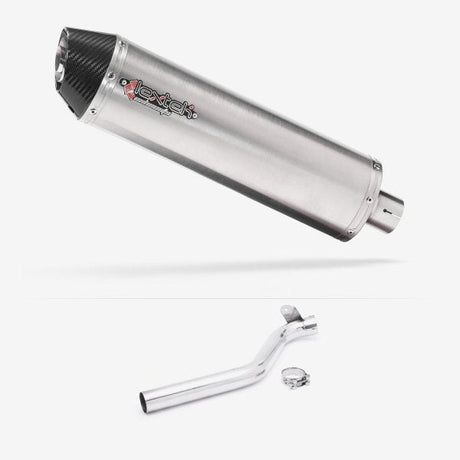 Lextek RP1 Gloss S/Steel Oval Exhaust 400mm with Link Pipe for Triumph Tiger 1050 Sport (13-20)