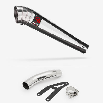 Lextek Polished Stainless Steel MP4 300mm Exhaust with Low Level Link Pipe