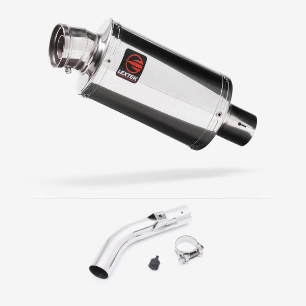 Lextek OP4 Polished S/Steel Exhaust 200mm with Link Pipe for Honda VFR800X Crossrunner (11-14)