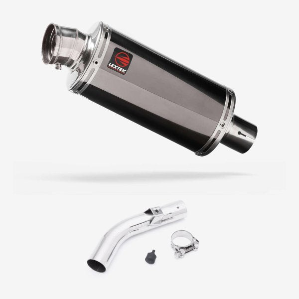 Lextek OP16 Dark Tint Stainless Exhaust 250mm with Link Pipe for Honda VFR800X Crossrunner (11-14)