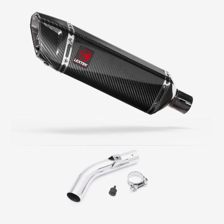 Lextek SP9C Gloss Carbon Fibre Exhaust 300mm with Link Pipe for Honda VFR800X Crossrunner (11-14)
