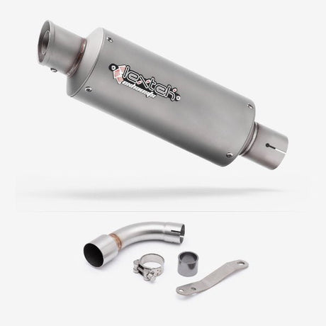 Lextek GP1 Matt S/Steel GP Stubby Exhaust 240mm with Link Pipe for Benelli TNT 125/135 (17-20)