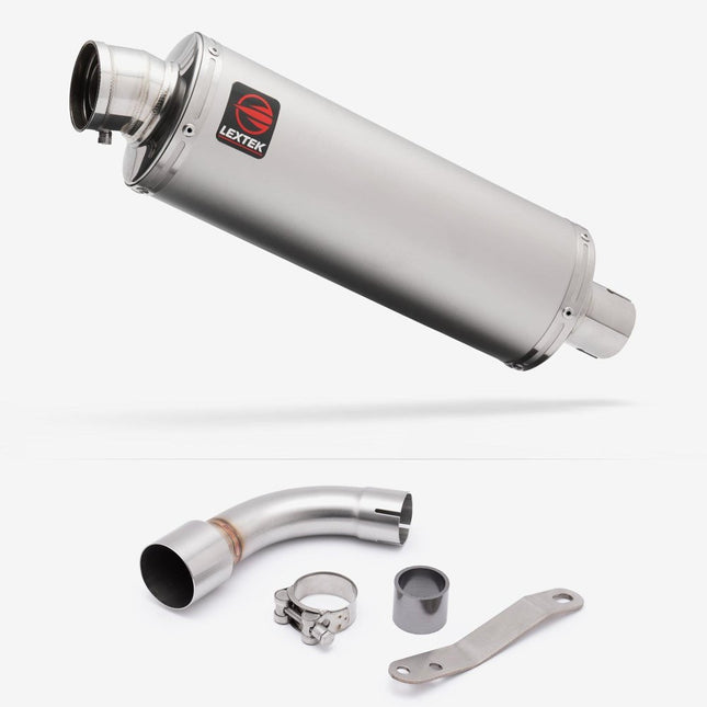 Lextek Matt Stainless Steel OP1 350mm Exhaust with Link Pipe for Benelli TNT 125/135 (17-20)