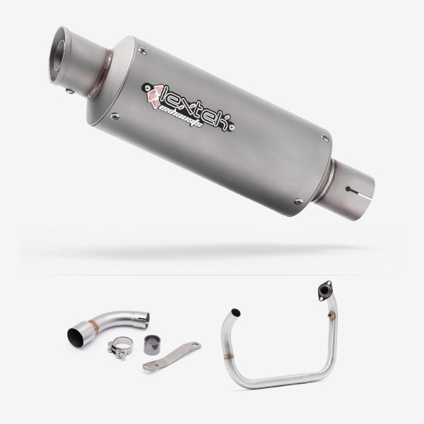 Lextek GP1 Matt S/Steel GP Stubby Exhaust System 240mm for Benelli TNT 125/135 (17-20)