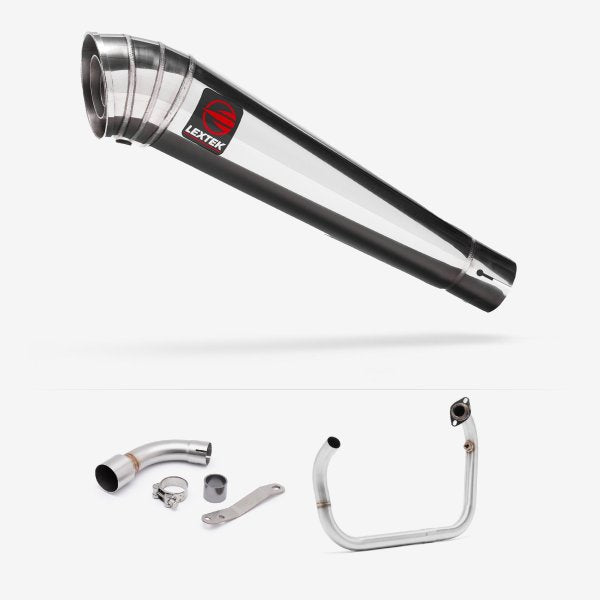 Lextek MP4 S/Steel Megaphone Exhaust System 300mm for Benelli TNT 125/135 (17-20)