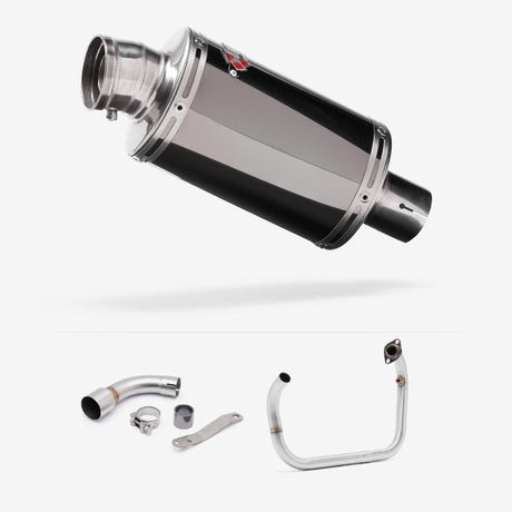 Lextek OP15 Dark Tint Stainless Exhaust System 200mm for Benelli TNT 125/135 (17-20)